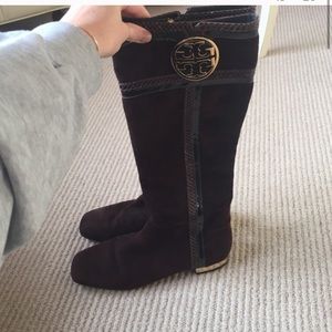 Tory Burch suede logo boot (size 7)